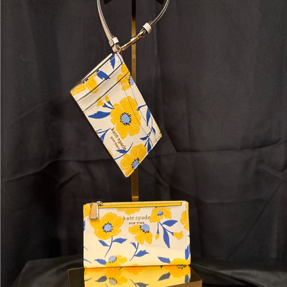 Kate Spade Morgan Sunshine Floral Small Slim Bifold Wallet & Card Case Wristlet